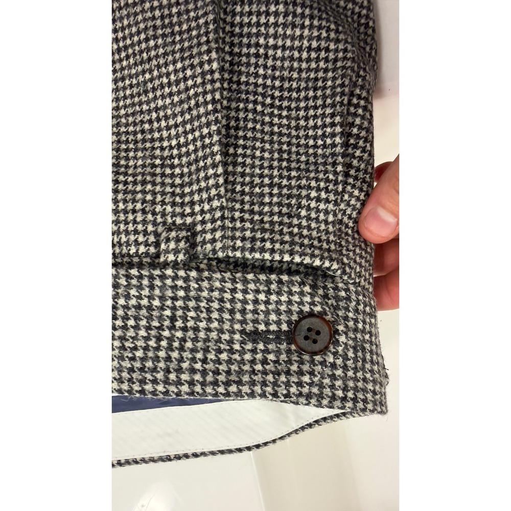 Suitsupply Italy Men Houndstooth Wool Pleated Side Tab Dress Pants - Picture 4 of 9